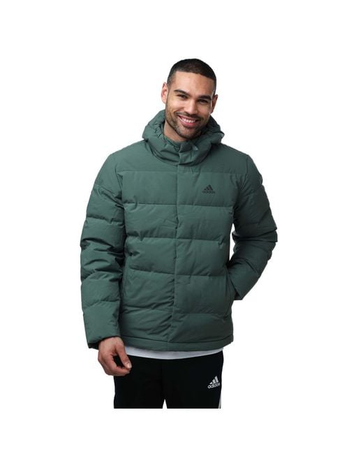 Adidas Green Helionic Hooded Down Jacket for men