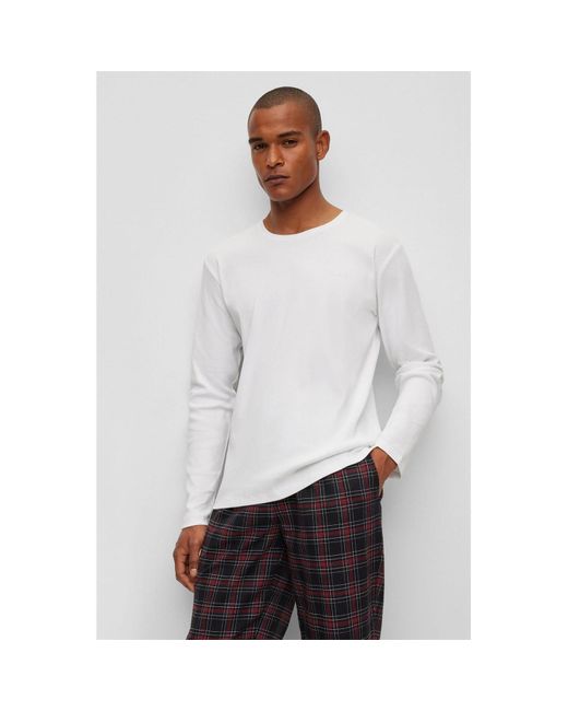 BOSS Cosy Long Pyjama Set in White for Men Lyst UK