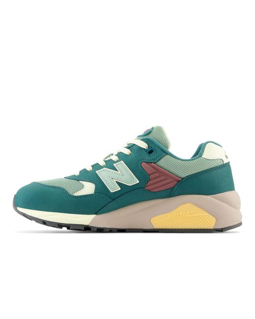 New Balance Blue 580 In Green/yellow/red Leather for men