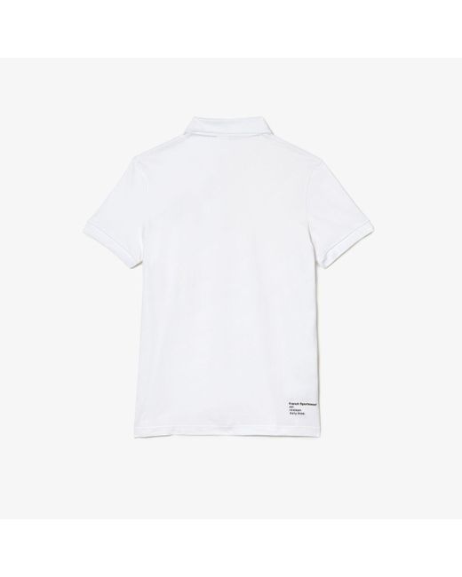 Lacoste White Regular Fit Branded Stretch Cotton Polo Shirt for men