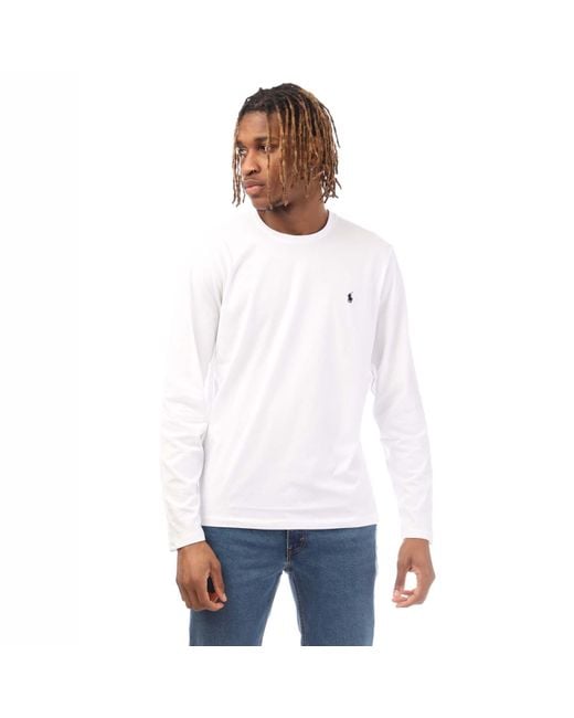 Polo Ralph Lauren Lightweight Long Sleeve T-Shirt in White for Men ...