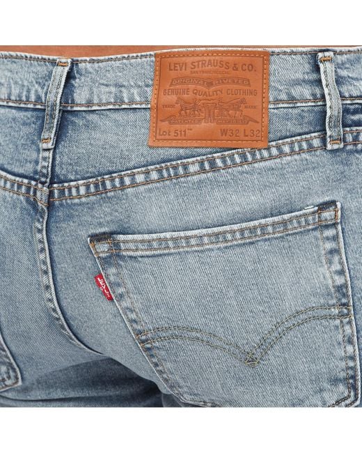 Levi's Blue Levi's 511 Thrifted Casual Slim Fit Jeans for men