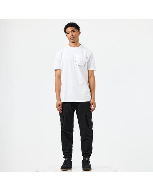 Weekend Offender White Sutton Check Detail Pocket T-Shirt for men