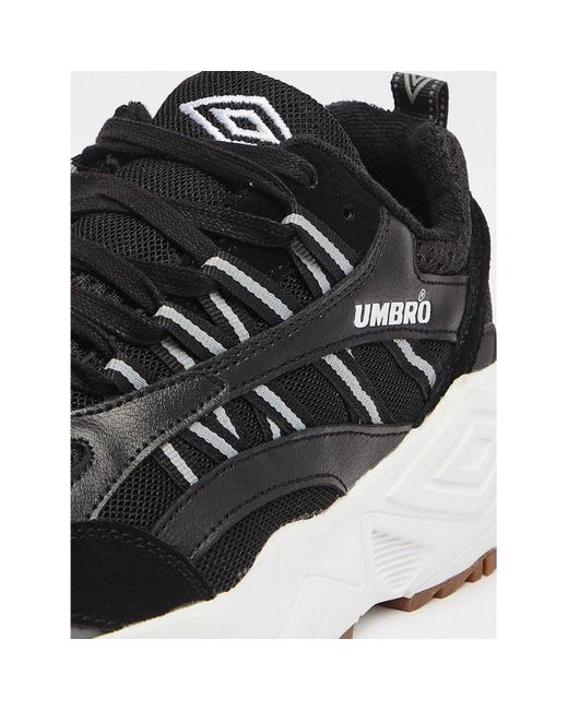 Umbro Black Neptune Low Top Leather Trainers for men
