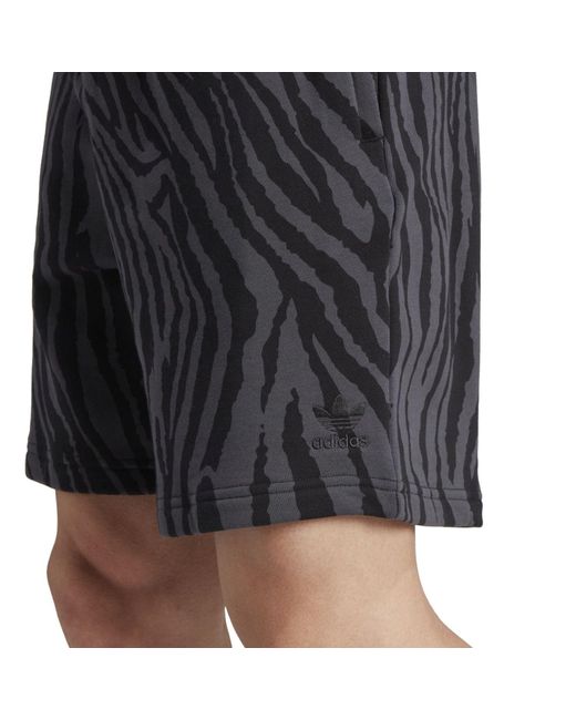 Adidas Originals Gray Graphics Animal Print Shorts for men
