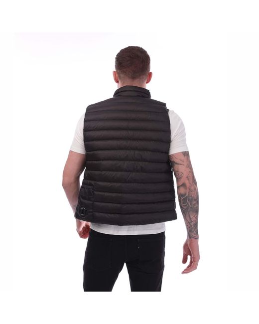 C P Company Black D.D. Shell Lens Down Vest for men