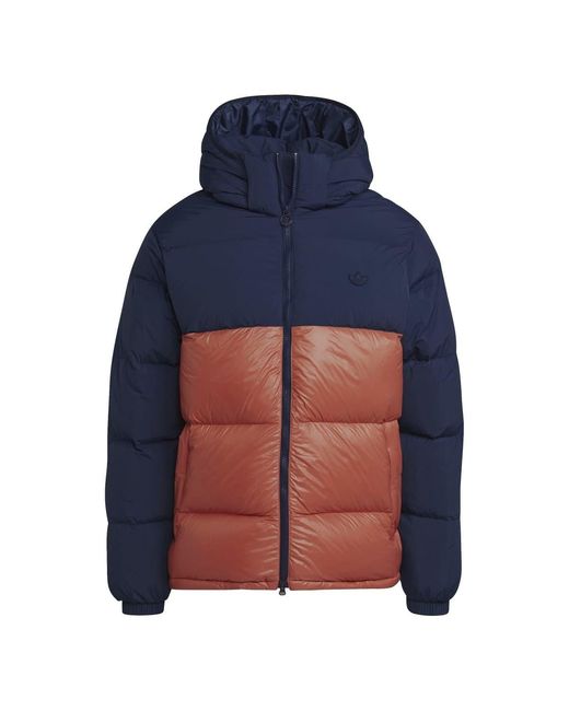 Adidas Originals Blue Down Regen Hooded Puffer Jacket for men