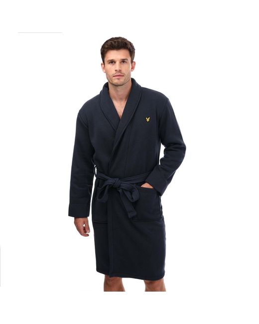 Lyle & Scott Blue Matthew Dressing Gown for men