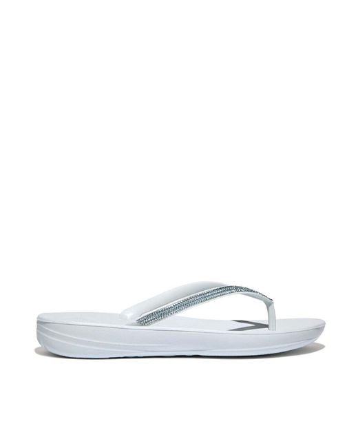 Fitflop White Iqushion Ombre Sparkle Flip Flops