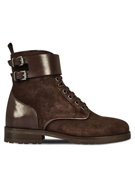 Reiss Brown Artemis Tmbled Ankle Boots