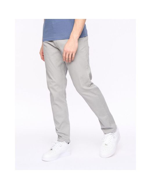 Crosshatch Gray Roysden Solid Patterned Straight Chinos for men