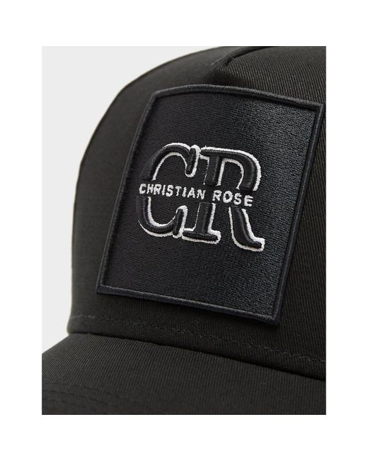 Christian Rose Black Logo Trucker Baseball Cap for men