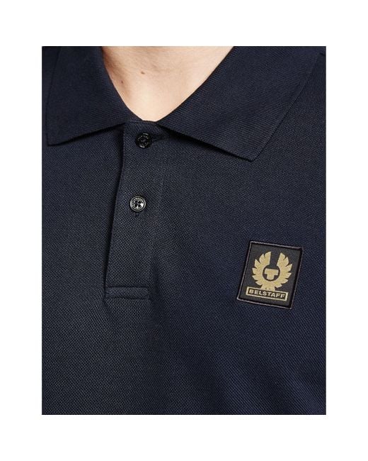 Belstaff Blue Patch Logo Short Sleeve Polo Shirt for men