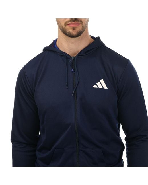 Adidas Blue Train Essentials Seasonal Training Jacket for men