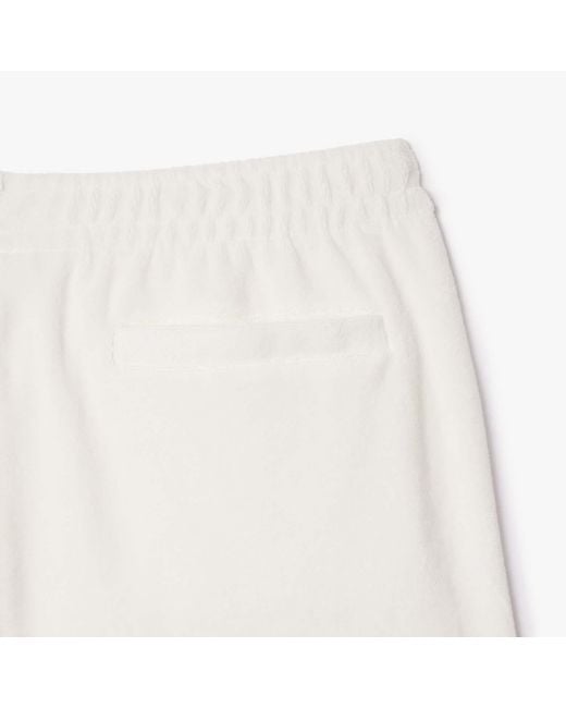 Lacoste White Regular-fit Terry Knit Paris Shorts for men