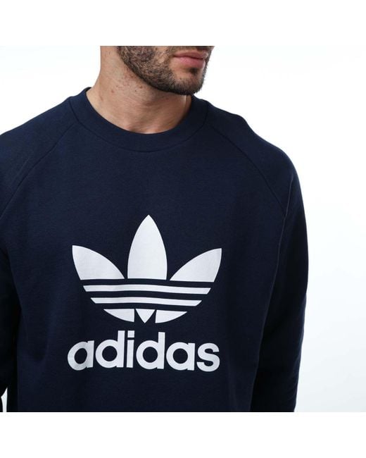 Adidas Originals Blue Adicolor Classics Trefoil Crew Sweatshirt for men