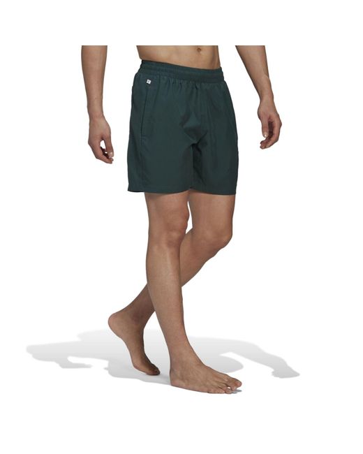 Adidas Originals Green Adicolor Essentails Trefoil Swim Shorts for men