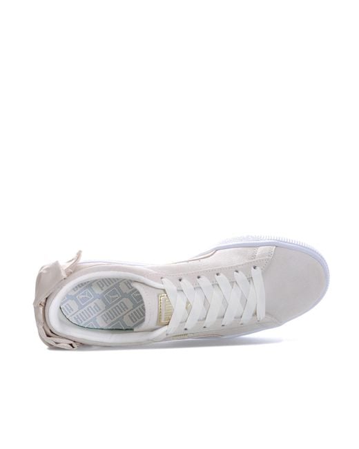 puma suede bow trainers in white