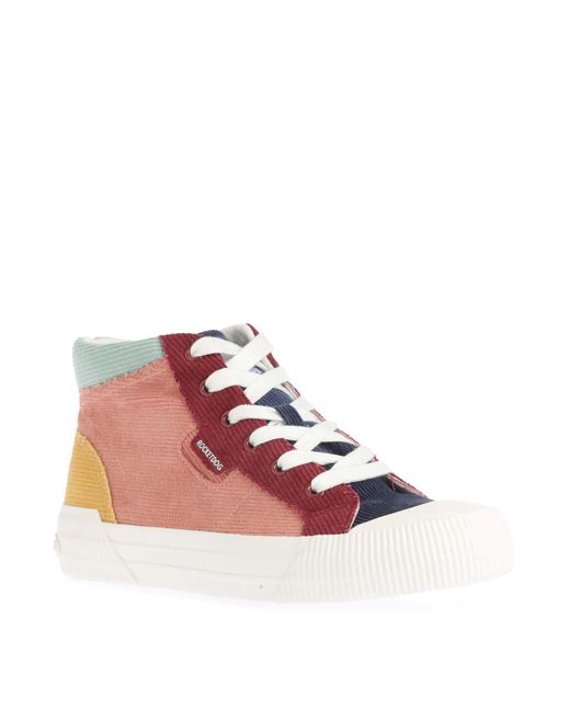 Rocket Dog Pink Cheery Corduroy High Top Trainers