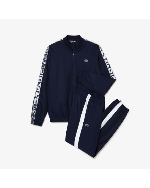 Lacoste Blue Logo Stripe Tennis Sweatsuit for men