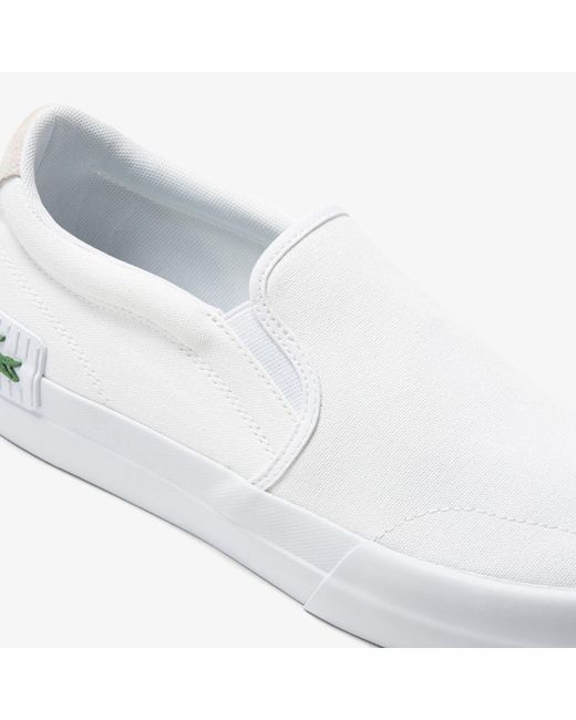 Lacoste White L004 Slip On Shoes for men