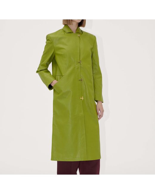 Stine Goya Green Long Single Breasted Coat