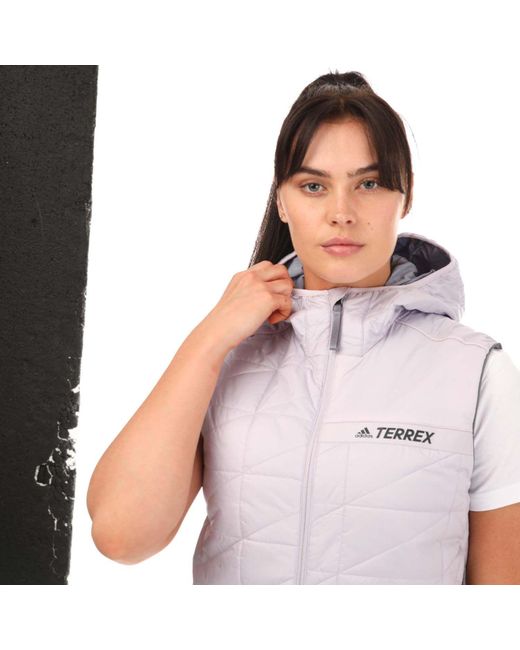 Adidas White Terrex Hybrid Insulated Vest