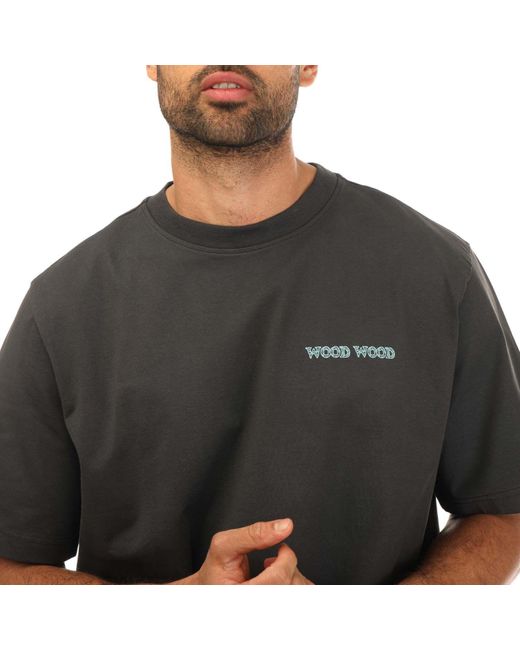 WOOD WOOD Black Haider Tribe T-shirt for men