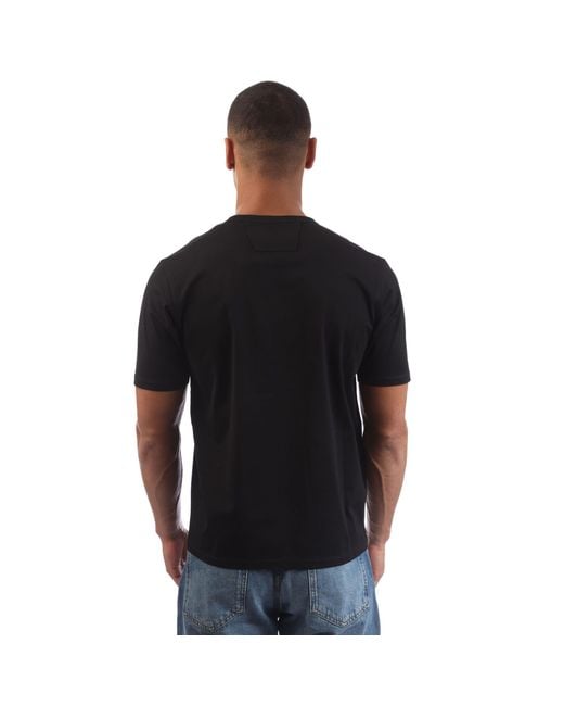 CP COMPANY METROPOLIS Black Mercerized Jersey Badge T-Shirt for men