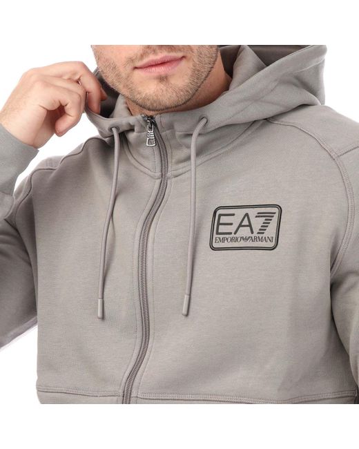 EA7 Gray Core Id Cotton-blend Tracksuit for men