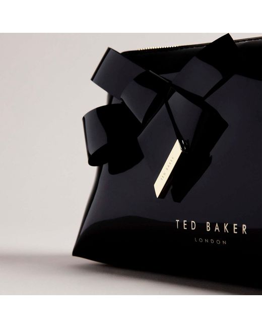 Ted Baker Black Nicolai Glossy Bow Embellished Makeup Bag