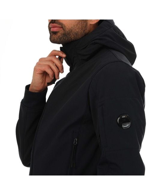 C P Company Black Shell-r Detchable Hooded Jacket for men