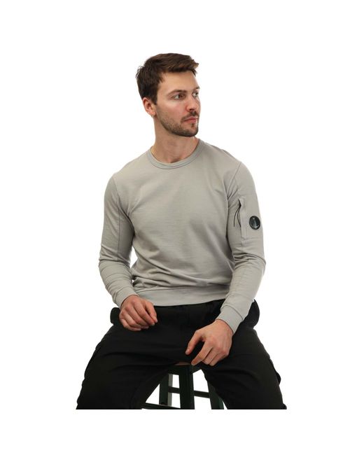 C P Company Gray Light Fleece Sweatshirt for men