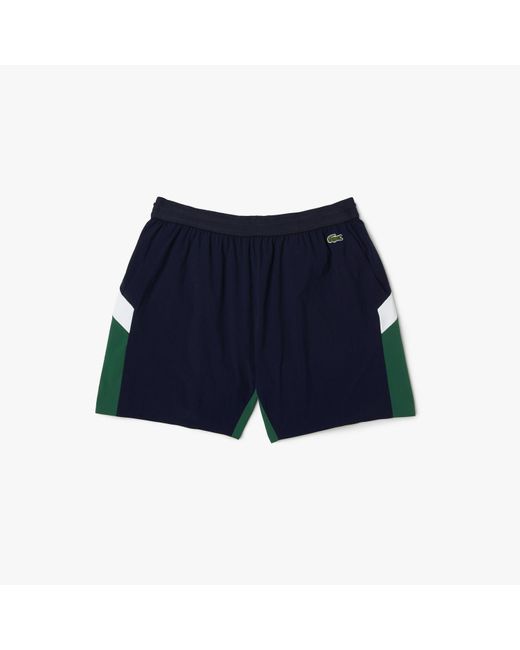 Lacoste Blue Recycled Polyamide Colourblock Swimming Trunks for men