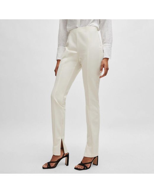 Boss White Tukeva1 Extra-Slim Trousers