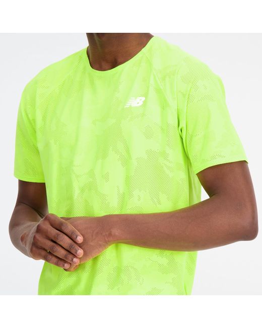 New Balance Green Q Speed Jacquard T-Shirt for men