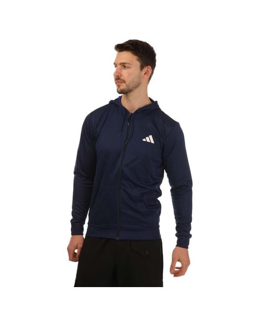 Adidas Blue Train Essentials Seasonal Training Jacket for men