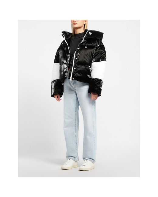 Calvin Klein Black Cropped Puffer Jacket