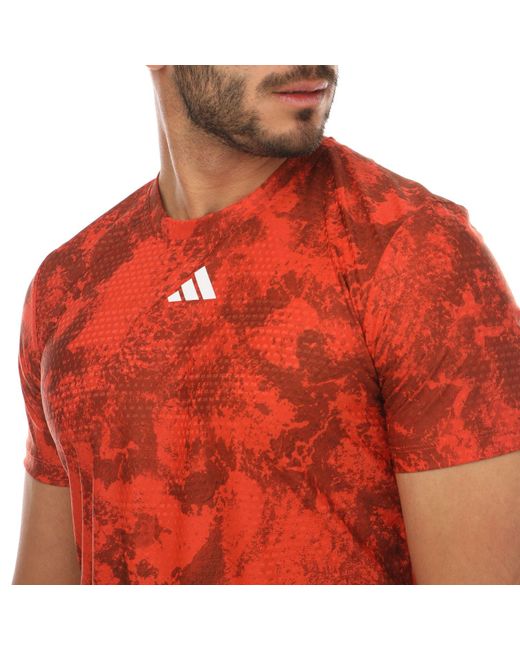 Adidas Red Tennis Paris Heat Rdy T-shirt for men
