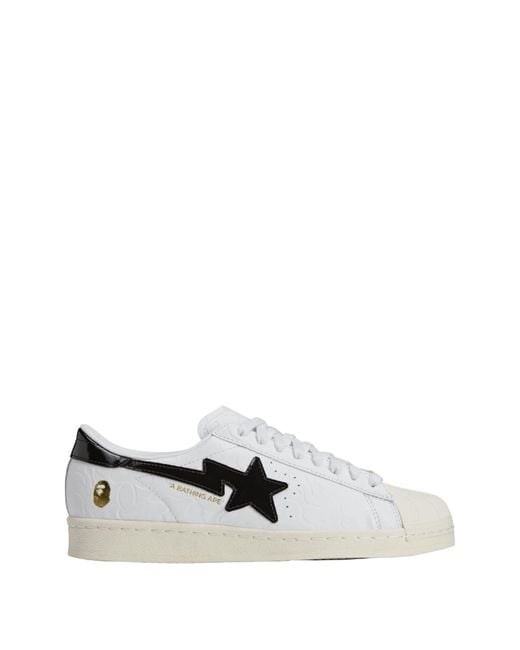 Adidas Originals White Bape Sstr Shoes Size 3.5 for men