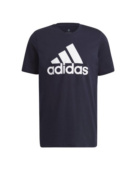 Adidas Blue Essentials Big Logo T-Shirt for men