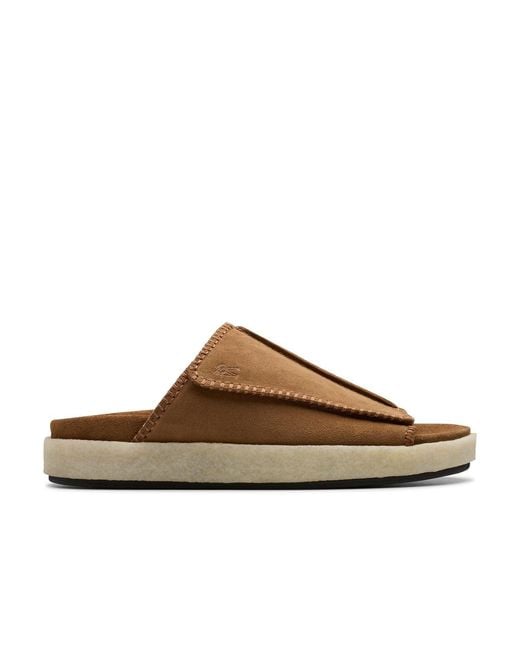 Clarks Brown Overleigh Sliders for men