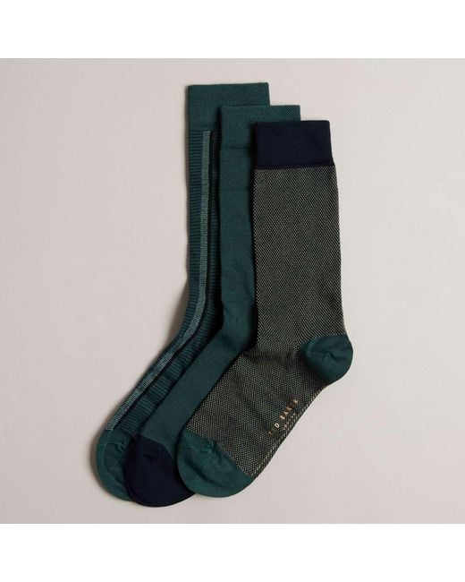 Ted Baker Blue 3 Pack Of Lowride Socks for men