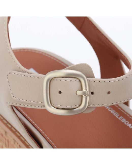 Fitflop Natural Eloise Leather Back-strap Wedge Sandals