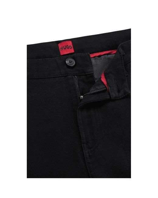 HUGO Black Tapered Fit Chinos for men