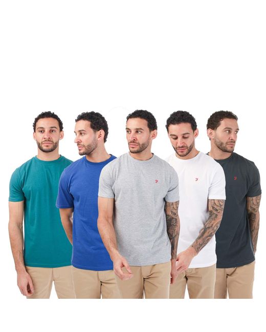 Farah Blue Relba 5 Pack T-shirts for men