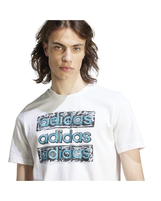 Adidas Blue Dream Doodle Multi T-shirt for men