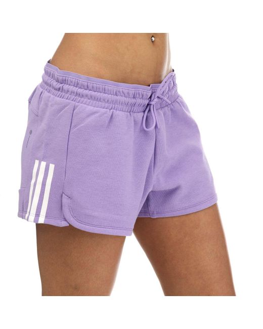 Adidas Purple Train Essentials 3-stripes Shorts