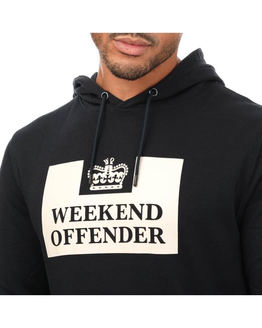 Weekend Offender Black Garrison Logo Hoody for men