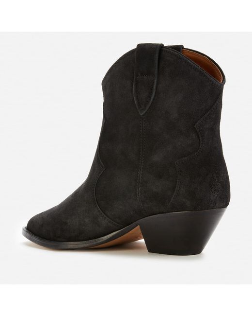 Isabel Marant Black Dewina Suede Cowboy Boots Size 4